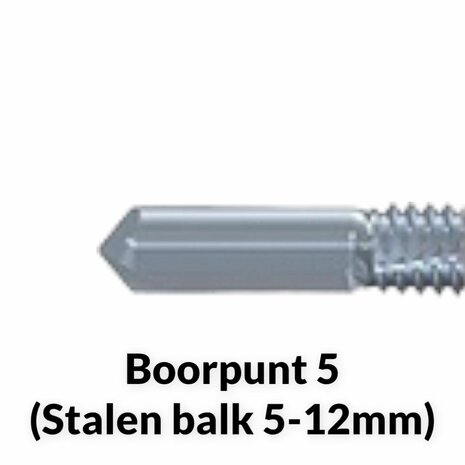 Paneelschroeven BP5 Verzinkt 5,5/6.3x120mm 19mm ring RAL 9002 WITGRIJS - 100 stuks