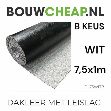 Dakleer (Bitumen) – 7,5 Meter – witte leislag – B keus
