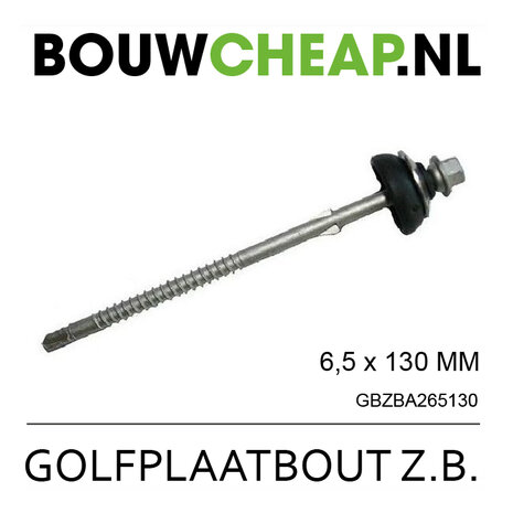 Golfplaatbout RVS A2 Zelfborend 6,5x130mm