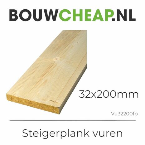 steigerplank 32 x 200 x 3mtr fijnbezaagd