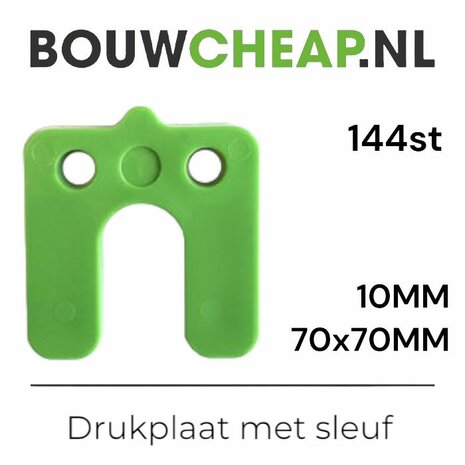 Drukplaat met sleuf 10mm (zak 144 st.)