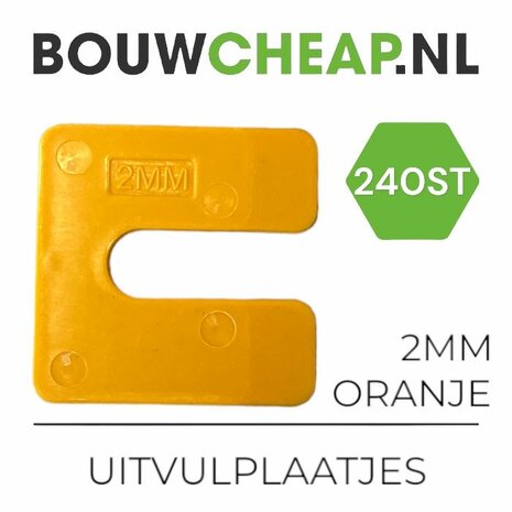 Uitvulplaatjes 2mm Oranje - box 240 stuks