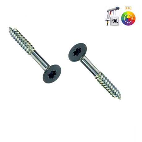 Lichtmetalen schroeven met een platte kop en een zwarte inbusuitvoering, schuin afgelijnd aan de onderkant.