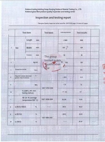 Een document met een witte achtergrond, zwarte tekst en een stempel in het rood, met tabellen en technische specificaties.
