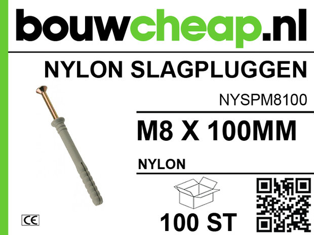 Nylon slagplug m8x100