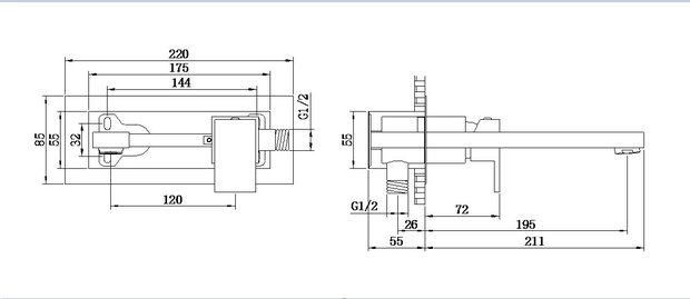 Inbouw Wastafelkraan "A-Line" Chroom