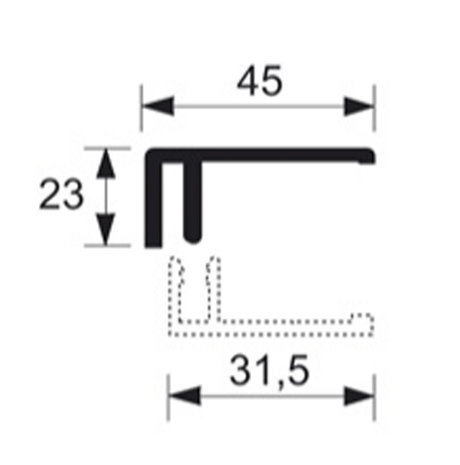 Eindprofiel Kunststof Rabat 600cm