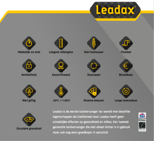 Leadax Loodvervanger 15cm x 6 meter