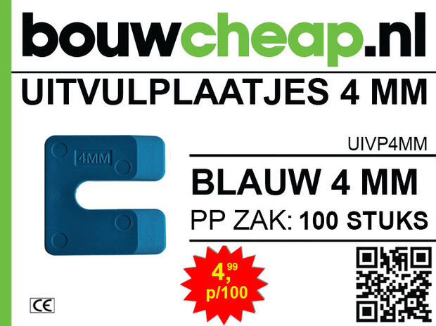 Uitvulplaatjes 4mm (PP-zak 100 st.)