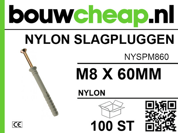 Nylon Slagplug M8x60mm