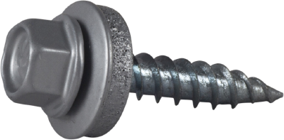 Een metalen schroef met een gladde, ronde kop en een schroefdraad die naar een scherpe punt toe loopt.