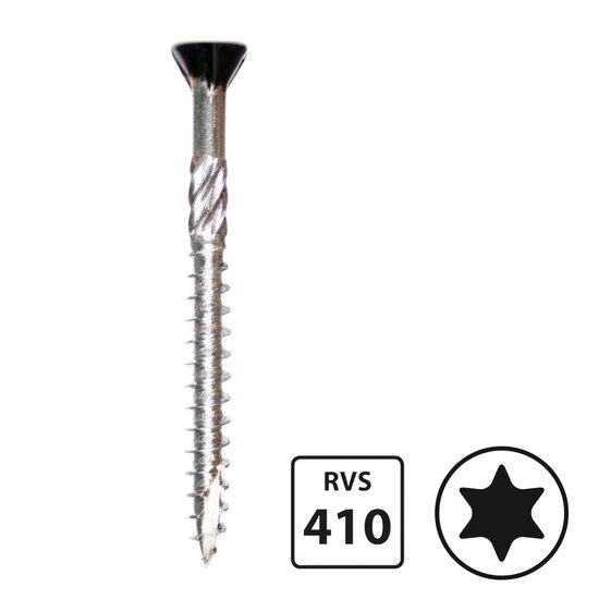 Potdekselschroeven - RVS 410 - 4.5x50mm - Ral 9005 Structuur Zwart - 200 stuks