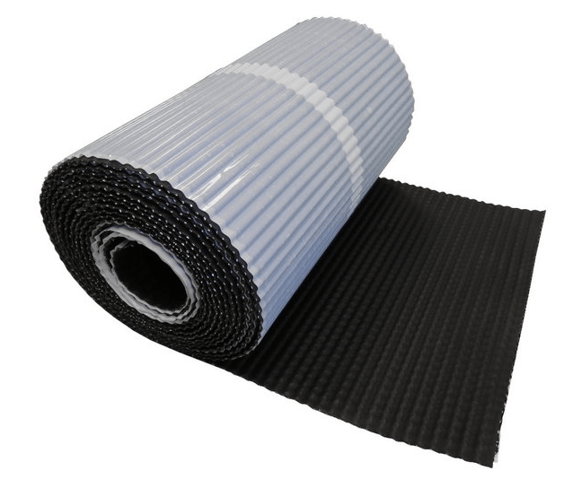 Alphaflex Wave Loodvervanger - 30 cm x 5 meter - Zwart Ribbel - EPDM