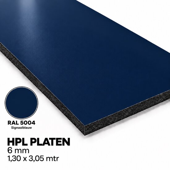 HPL Plaat Exterieur - Zwartblauw RAL 5004 - 6mm - 1300 x 3050mm