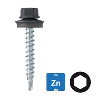 Dakpanplaatschroeven - Verzinkt - 4,8x35mm - Ral 7016 Antraciet - 100 stuks 