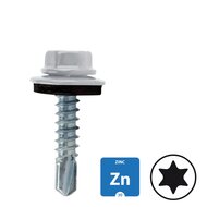 Dakpanplaatschroeven - Verzinkt - 4,8x25mm - Ral 9002 Grijswit - 100 stuks 