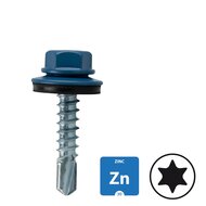 Dakpanplaatschroeven - Verzinkt - 4,8x25mm - Ral 5010 Gentiaanblauw - 100 stuks 