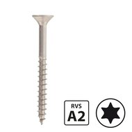 Spaanplaatschroeven - RVS A2 - 5,0x80/48mm - Torx 25 - Deeldraad - 100 stuks