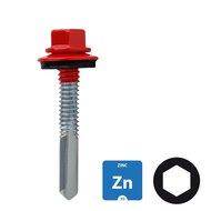 Boorschroeven Boorpunt 5 - verzinkt - 5,5x24mm - neopreenring 16 - 100 stuks