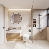 REGENDOUCHESET - THERMOSTATISCH - COOL TOUCH - HOOFDDOUCHE 30 CM - OPBOUW - KNOPPEN MET VERFIJNDE RIBBELSTRUCTUUR - GUNMETAL (PVD)