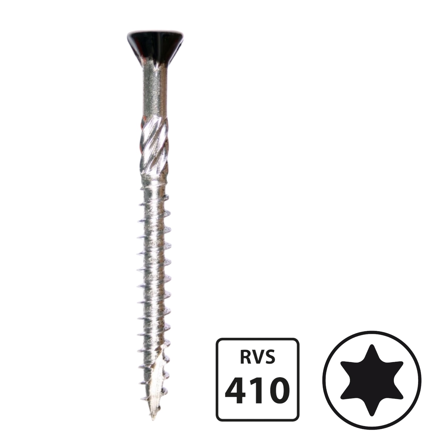 Potdekselschroeven - RVS 410 - 5,0x60mm - Ral 9005 Structuur Zwart - 200 stuks