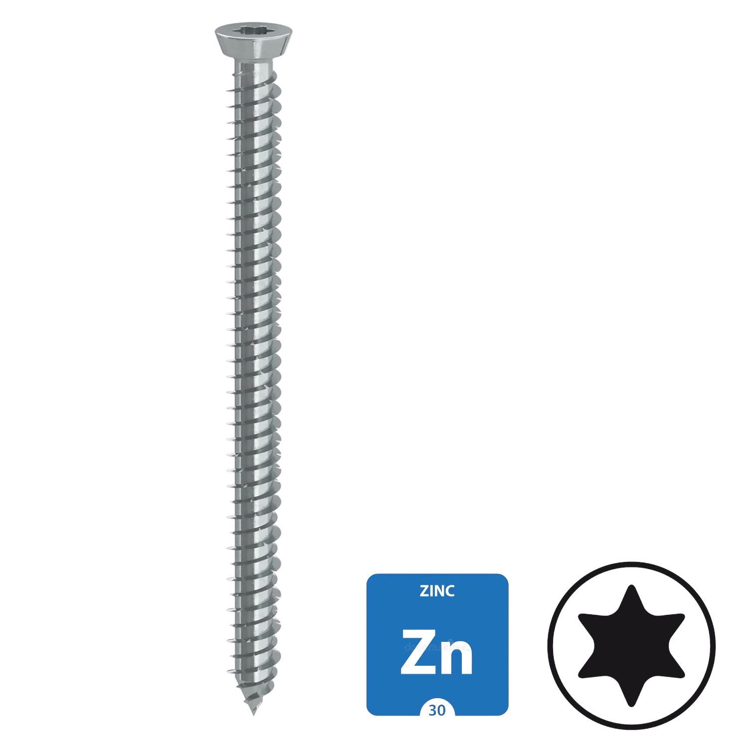 Kozijnschroeven - Verzinkt - 7,5x132mm - Platkop - 100 stuks