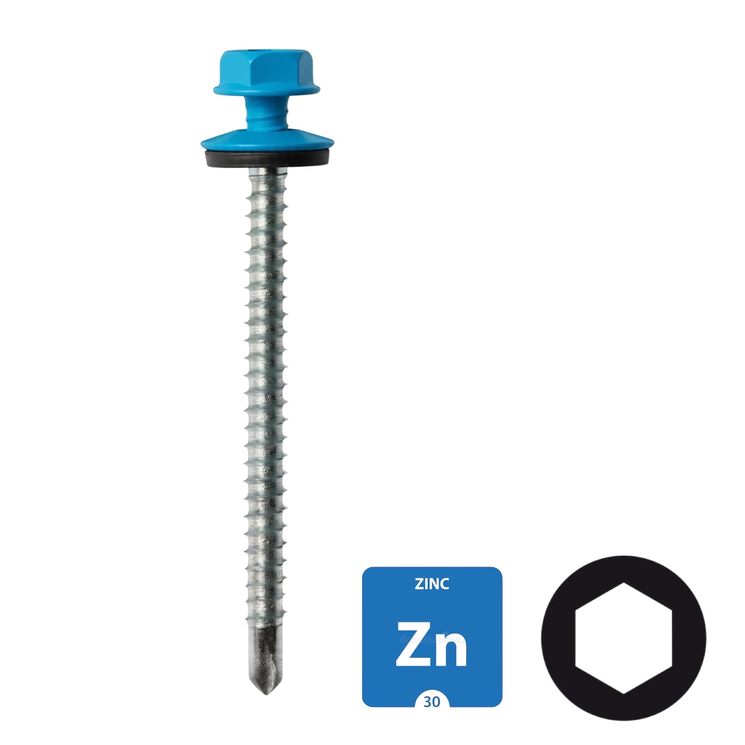 Dakpanplaatschroeven - Verzinkt - 4,8x75mm - Ral 5010 Gentiaanblauw - 100 stuks 