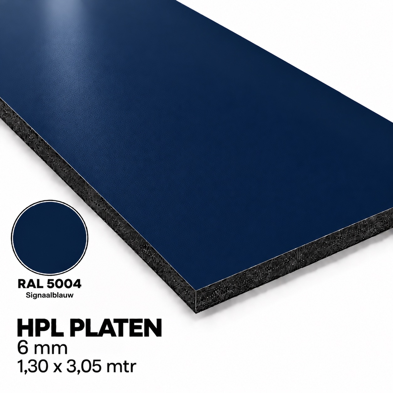 HPL Plaat Exterieur - Zwartblauw RAL 5004 - 6mm - 1300 x 3050mm