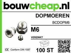Dopmoeren M6 DIN 1587 (100 ST.)
