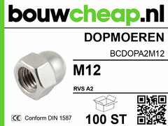 Dopmoeren RVS M12 DIN 1587 (100 ST.)