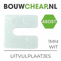 Uitvulplaatjes 1mm Wit - box 480 stuks