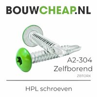 RVS Torxcolorschroef zelfborend 4,8x38 tbv HPL en Trespa® (100 st)