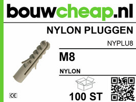 Nylon pluggen M8 (100 st.)