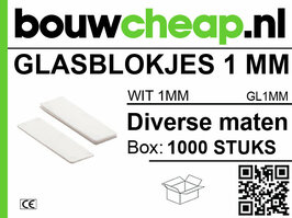 Glasblokjes 1mm wit (1000 st.)