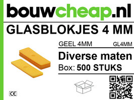 Glasblokjes 4mm geel (500 st.)