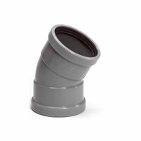 PVC bocht 110mm 45° manchet 2 keer mof