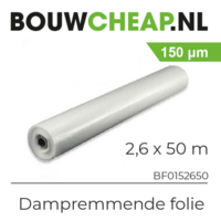 PE dampremmende folie 0.15 x 2.6 x 50 mtr