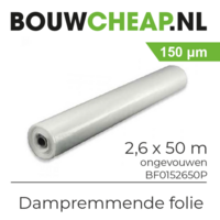 PE dampremmende folie 0.15 x 2.6 x 50 mtr Plano