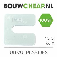 Uitvulplaatjes 1mm Wit - PP-zak 100 stuks