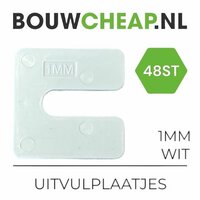 Uitvulplaatjes 1mm Wit - PP-zak 48 stuks