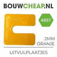 Uitvulplaatjes 2mm Oranje - PP-zak 48 stuks