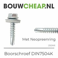 DIN 7504K Boorschroef met Neopreenring 5,5x25mm - 100 stuks