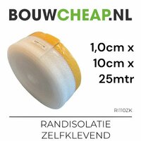 Randisolatie Zelfklevend 10 mm 10cm x 25mtr