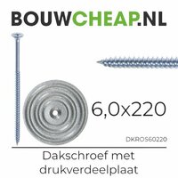 Dakschroeven 6.0x220mm in combinatie met drukverdeelplaat staal 70mm