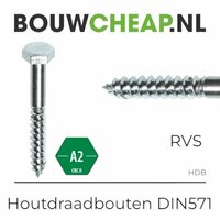 Houtdraadbout RVS 7x70mm - 100 stuks