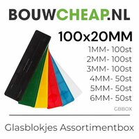 Glasblokjes 100x20mm Assortiment Box