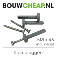 Kraagpluggen m8x45 inclusief nagel hoekankerplug