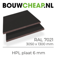 HPL Plaat Exterieur - Zwartgrijs RAL 7021- 6mm - 1300 x 3050mm