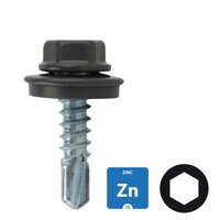 Dakpanplaatschroeven - Verzinkt - 4,8x25mm - Ral 7016 Antraciet - 100 stuks 