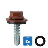 Dakpanplaatschroeven - Verzinkt - 4,8x25mm - Ral 8004 Terracotta - 100 stuks 